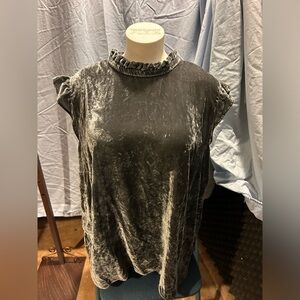 Loft grey velour size 22 top